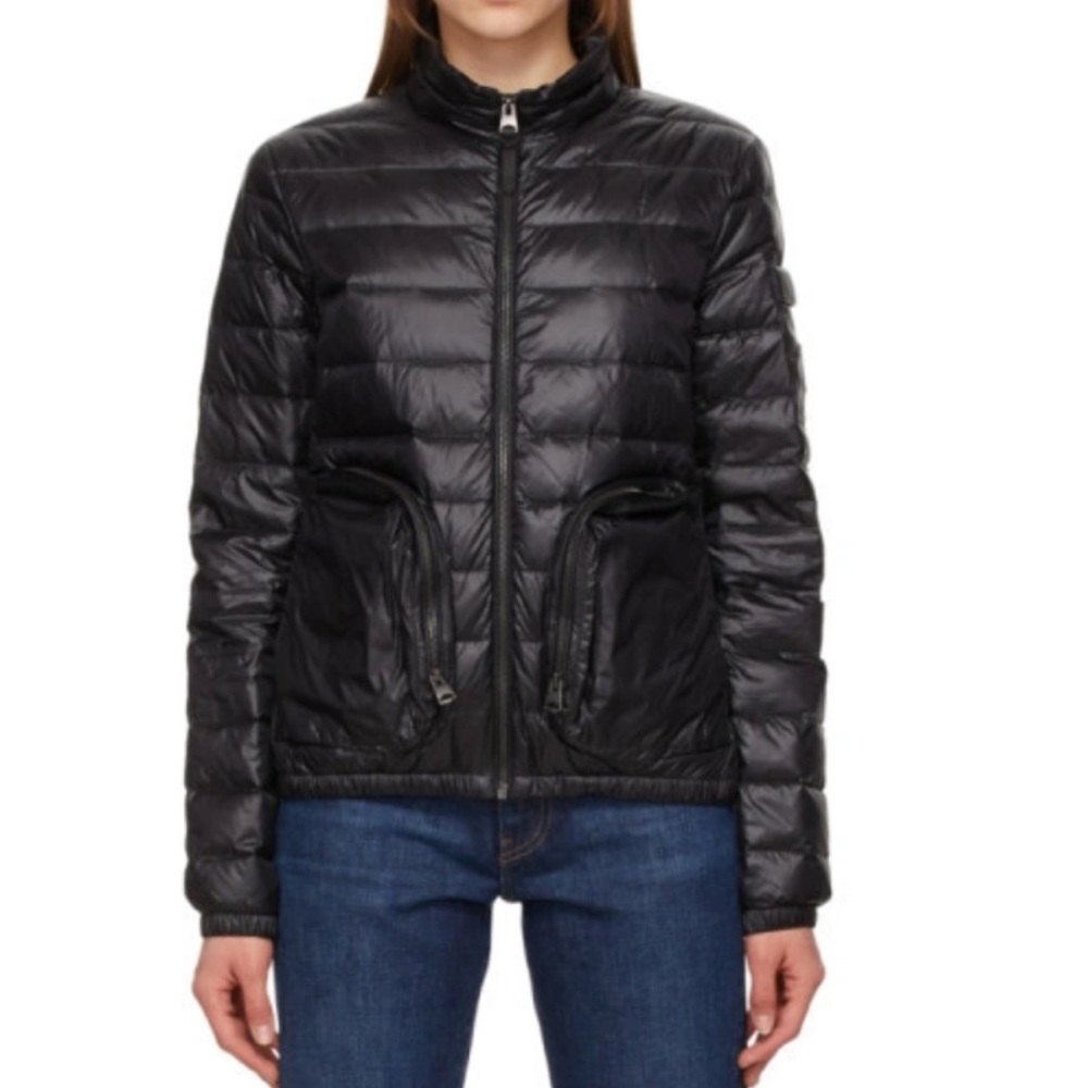 Mackage Black Puffer Jacket for women size L + new balance, hat, and glove set